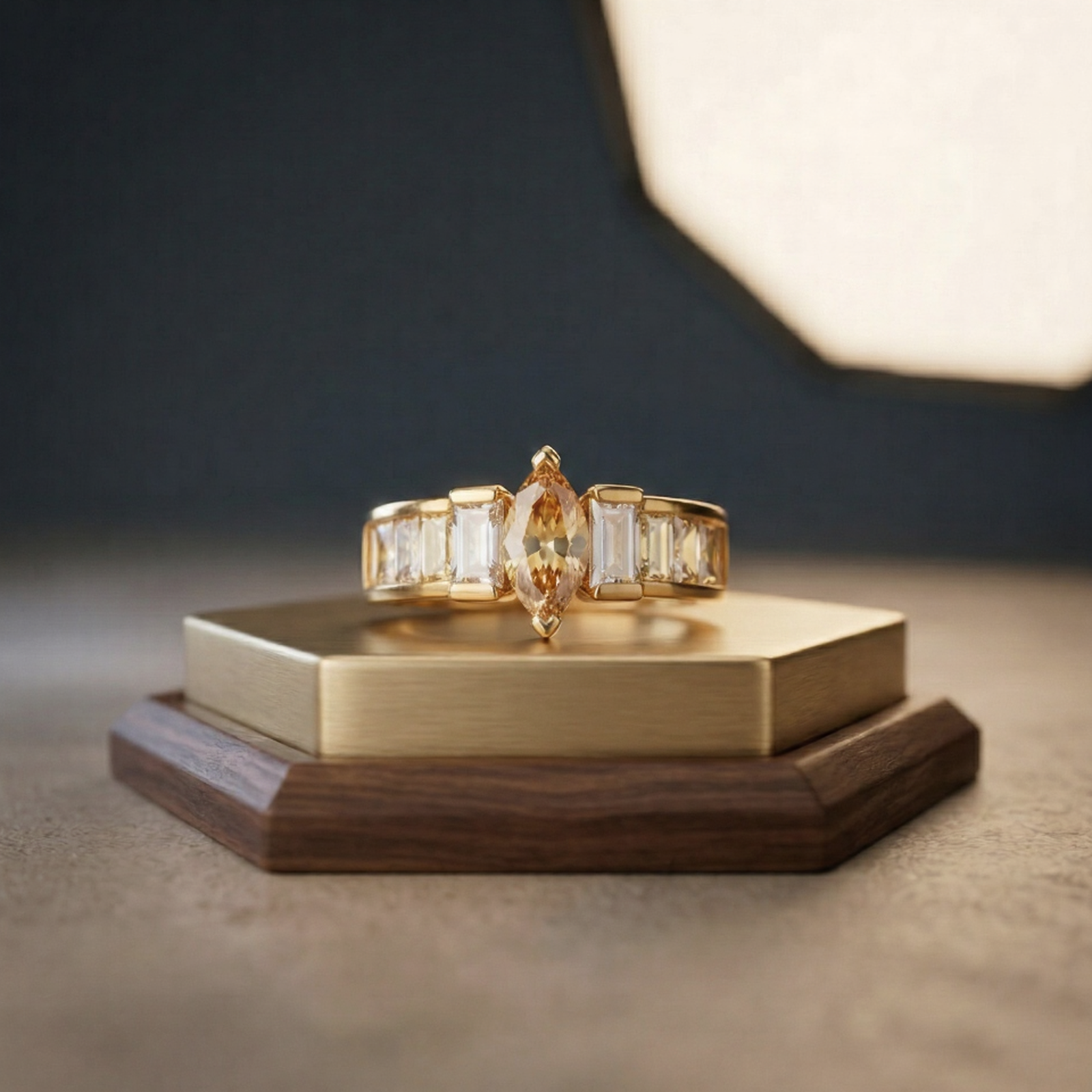 Gilded Horizon Marquise Ring R-04