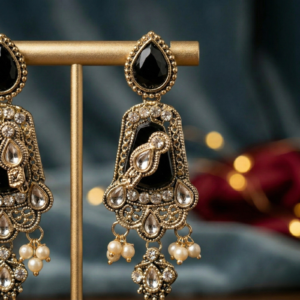 Vintage Noir Filigree Earrings ER-05