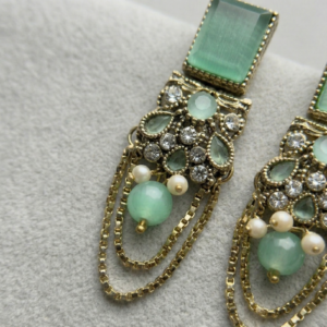 Mint Marquise Chandelier Earrings ER-01