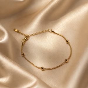 Golden Beaded Chain Bracelet BR-02