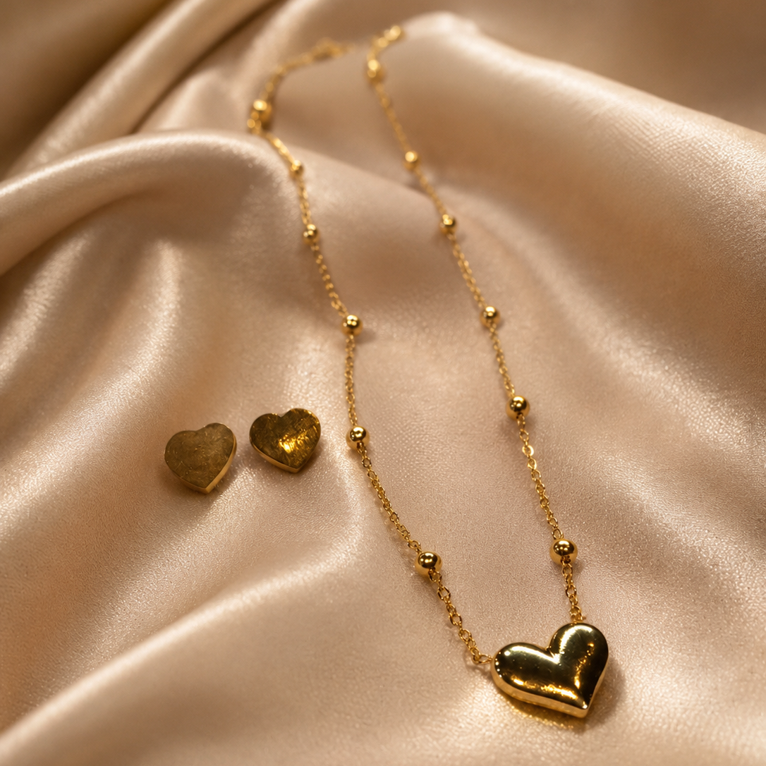 Golden Heart Elegance Necklace Set NS-06