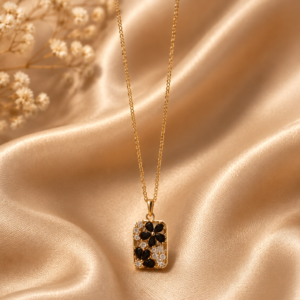 Midnight Floral Charm Pendant P-01